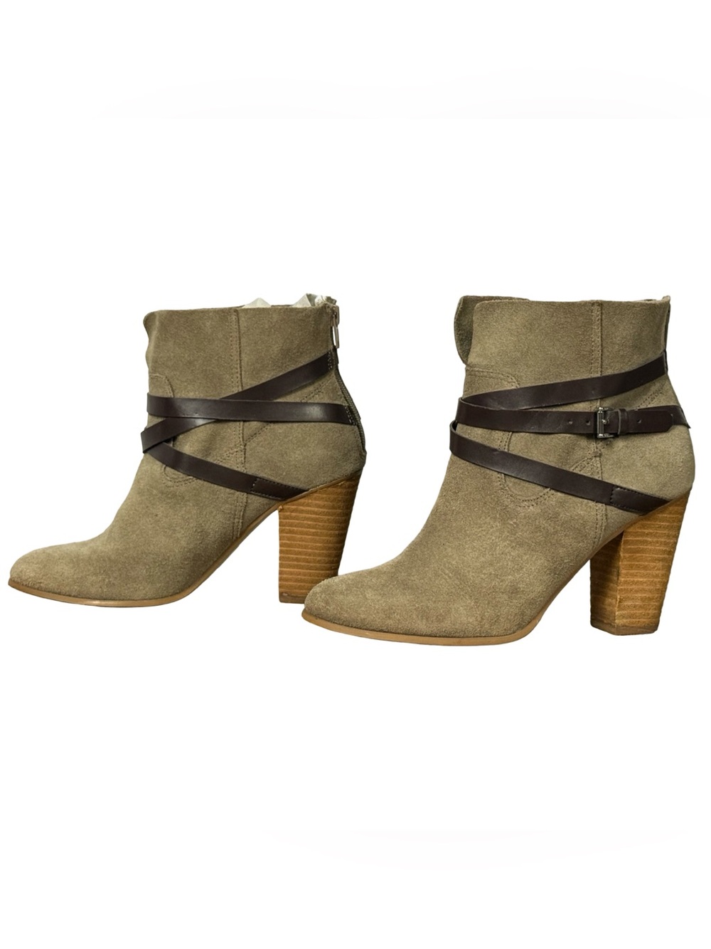 Carlos by Carlos Santana Miles Brown Suede Chunky Heel Ankle Boots Women’s 7